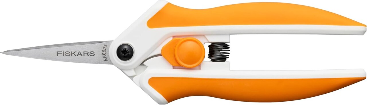 Micro-Tip Spring Assisted Scissors, Precision Cutting Stainless Steel Blades, Comfort Handle, Cut Details in Fabric, Sewing Scissors and Arts and Crafts Tools